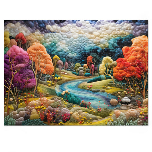 Felted Forest Stream Jigsaw Puzzle (500 or 1000-Piece)