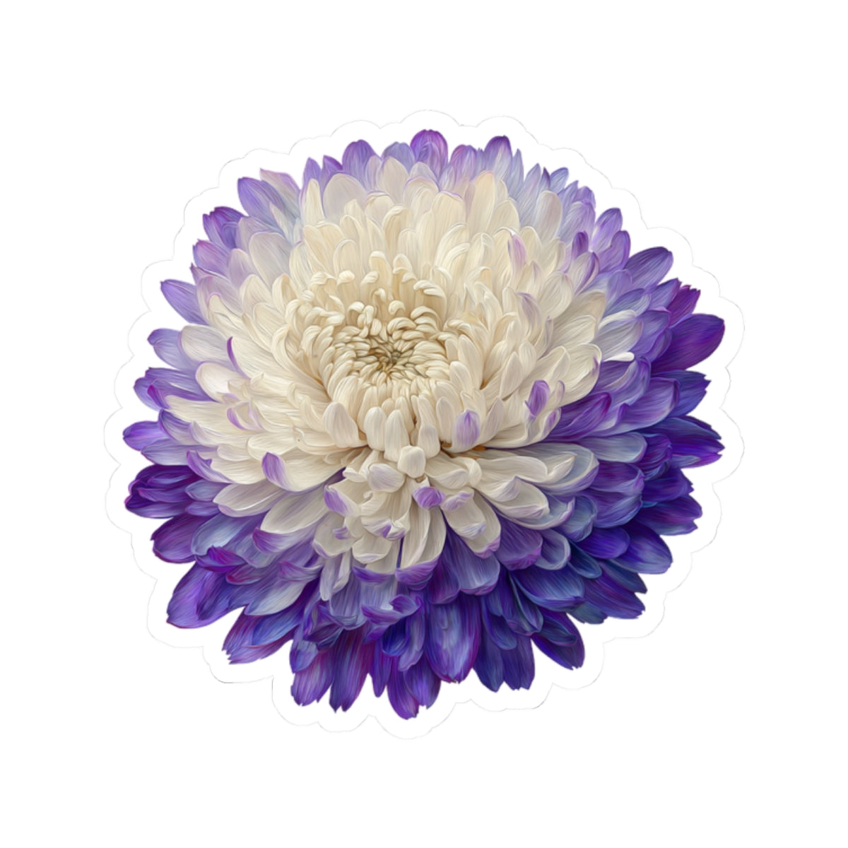 Purple and White Mum Sticker
