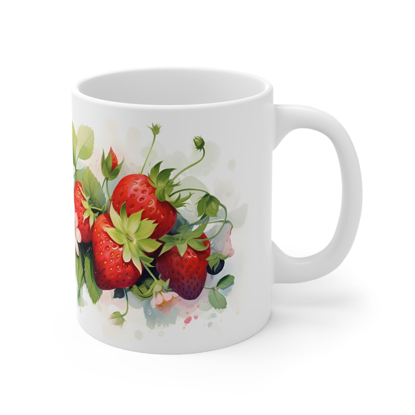 Strawberry Mug, Ceramic Mug 11oz