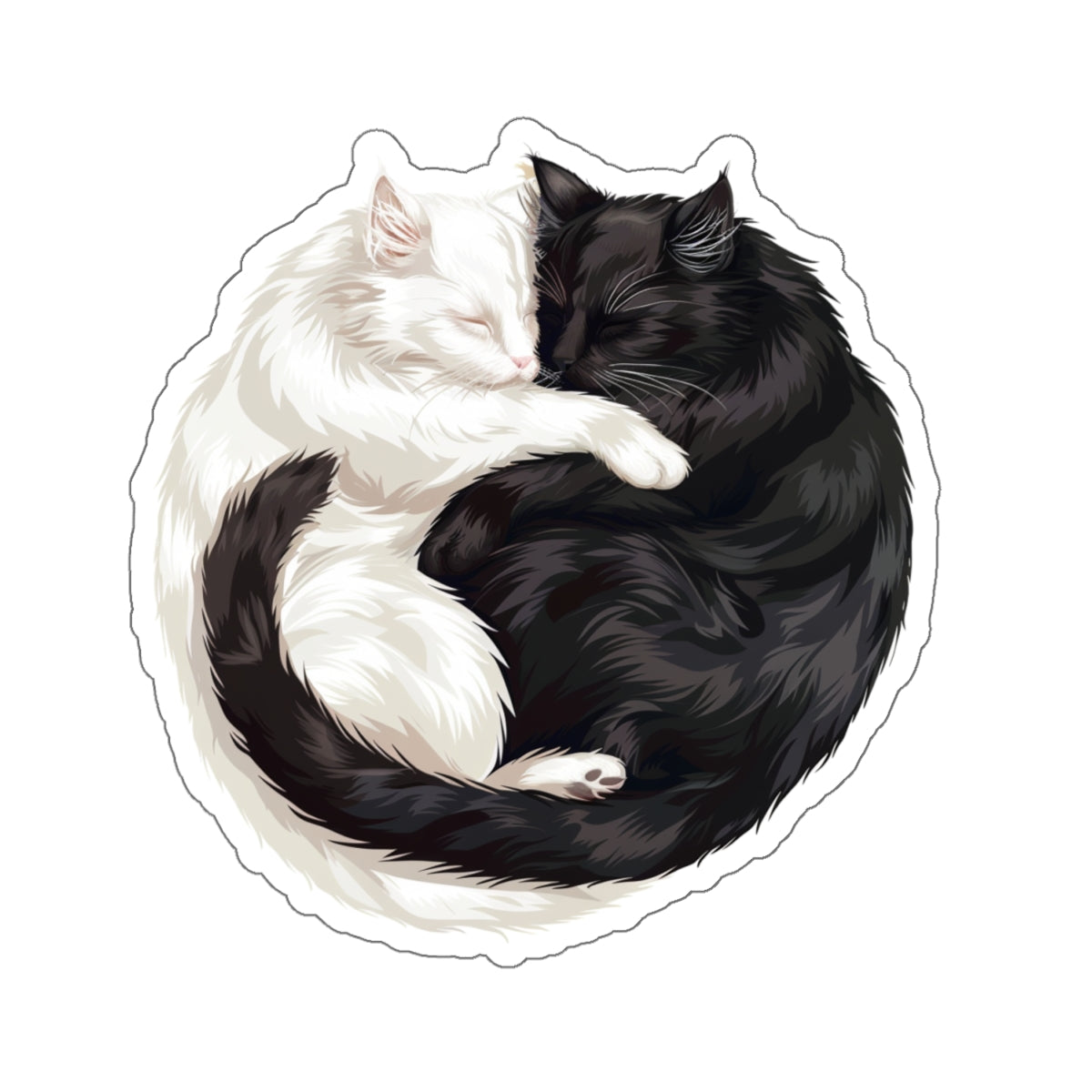 Black Cat and White Cat Sticker