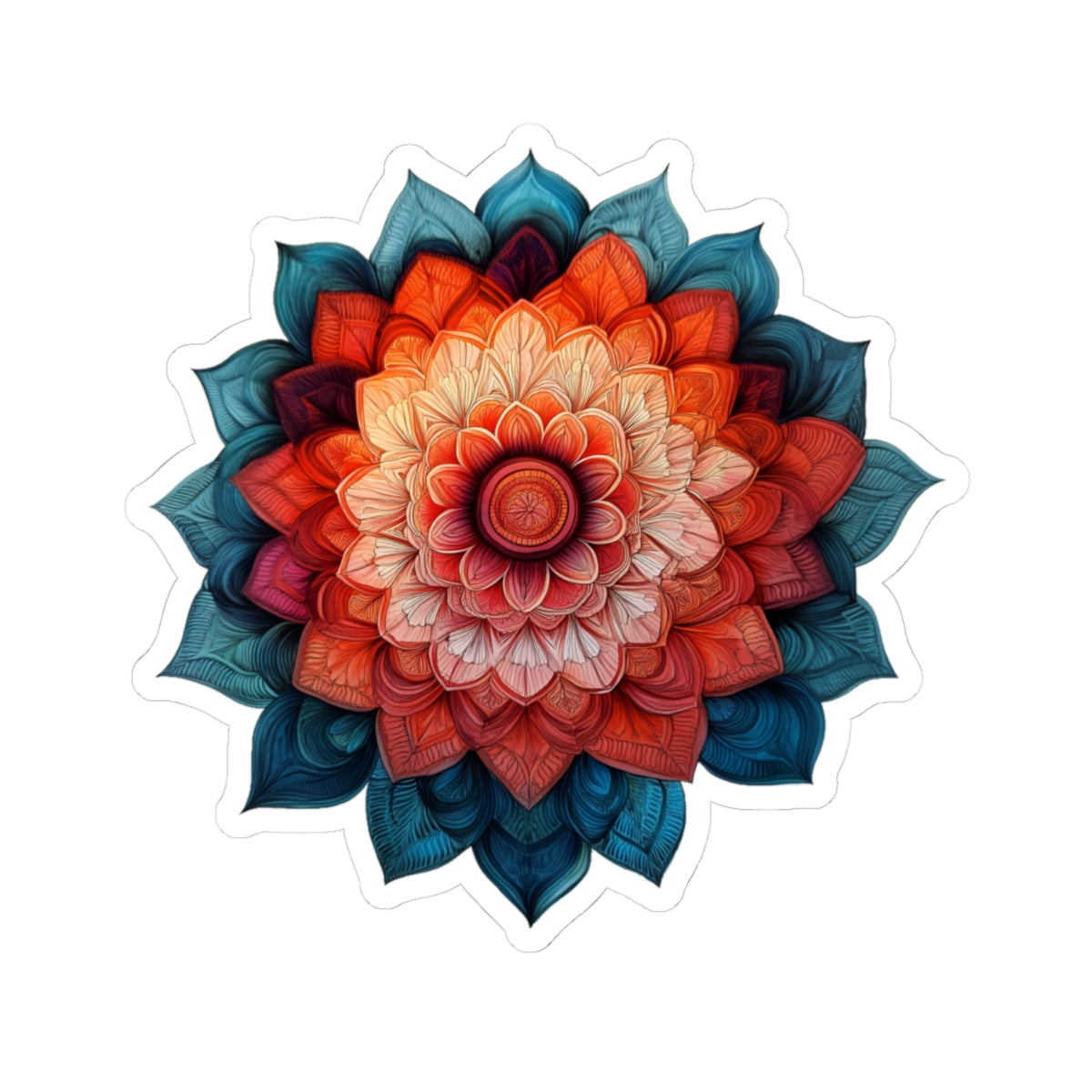 Red and Blue Mandala Sticker