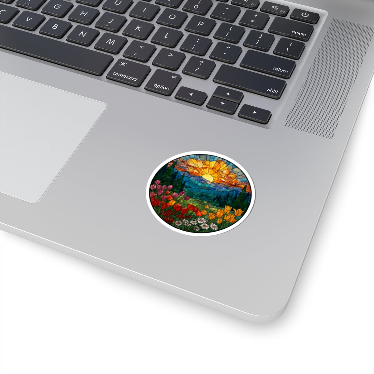 Stained Glass Mountain Sticker