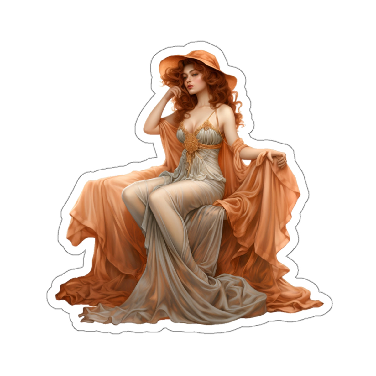 Art Nouveau Woman Sticker