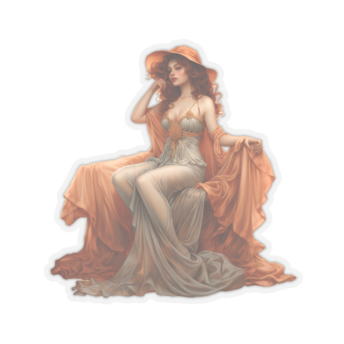 Art Nouveau Woman Sticker