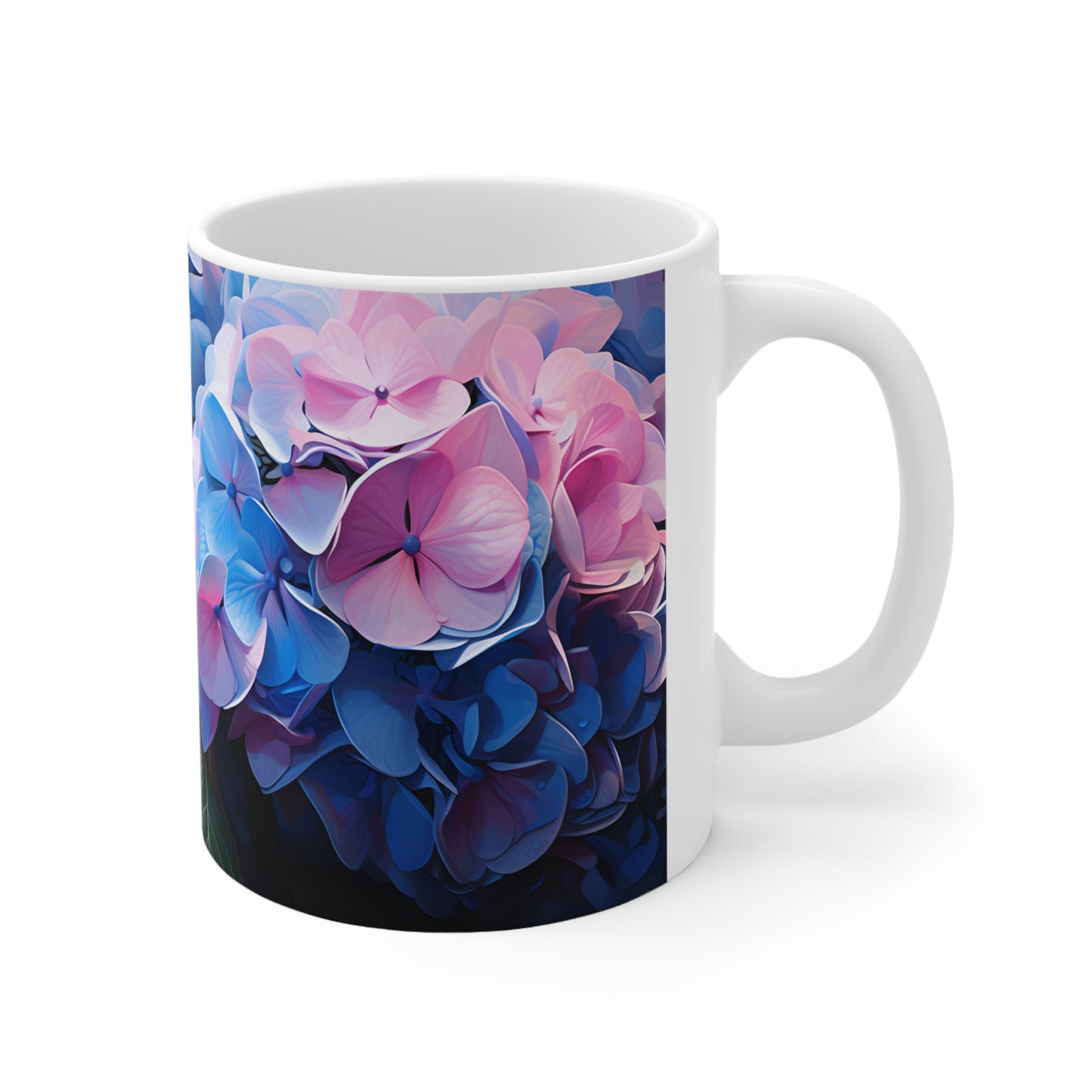 Hydrangea Bloom Mug - 11 oz Ceramic Mug -