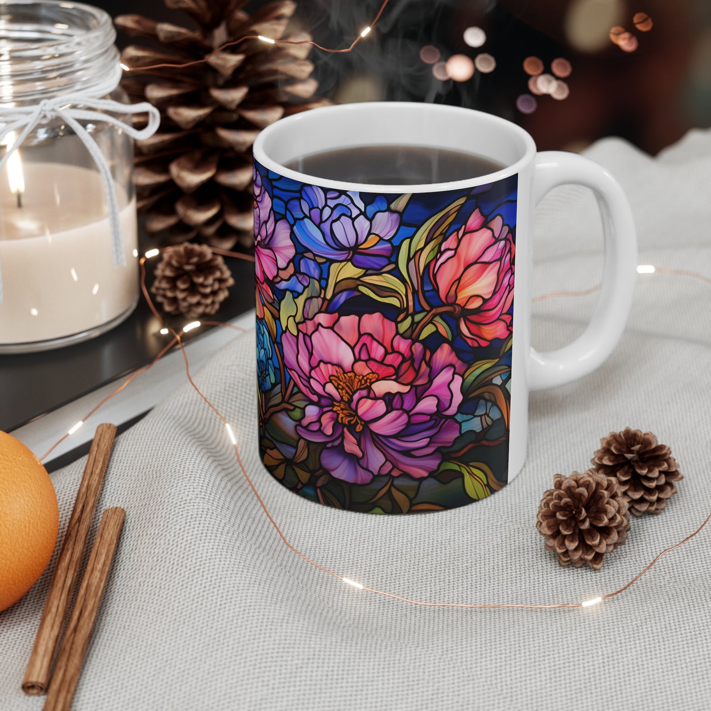 Stained Glas Peony Mug