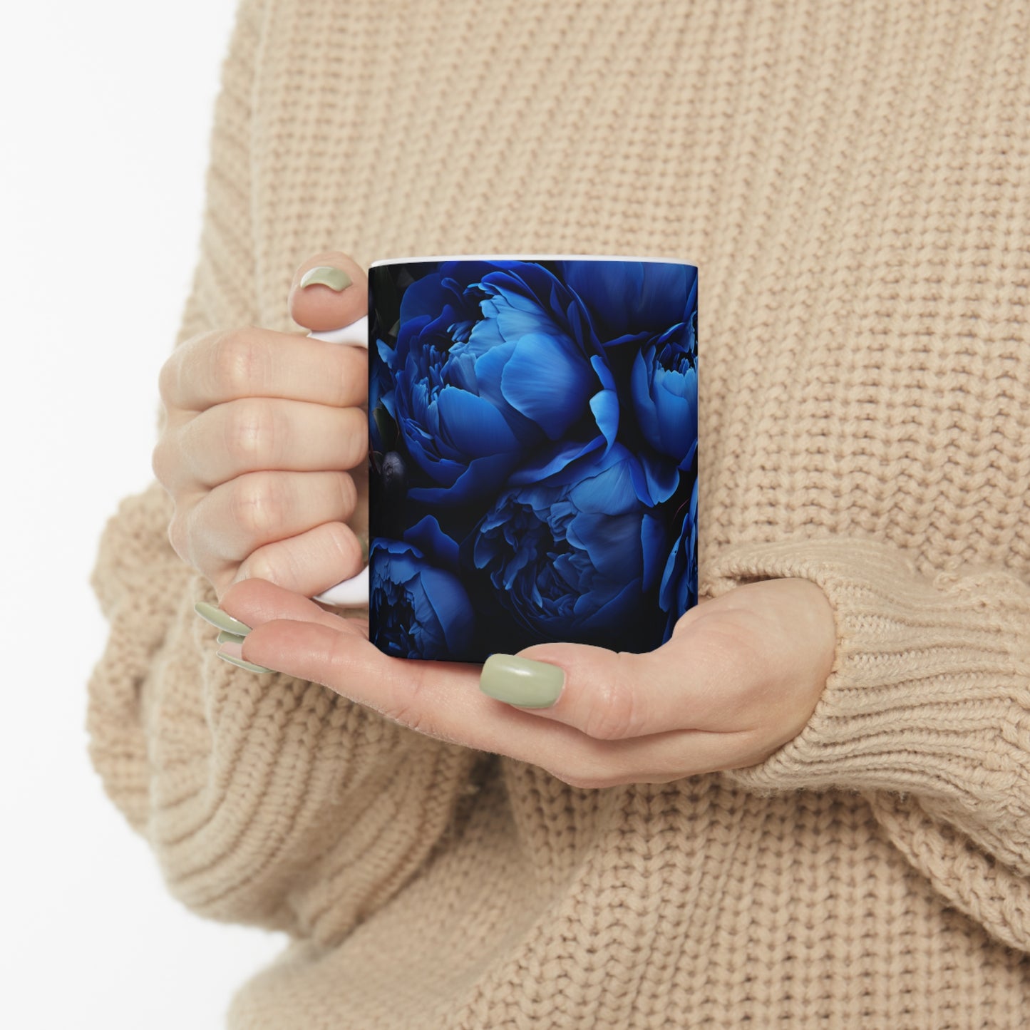 Blue Peonies Mug