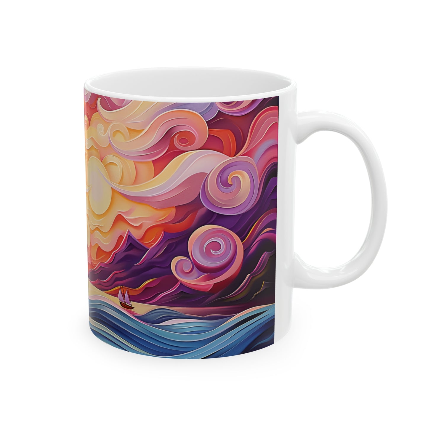 Pink and Purple Sailing Mug