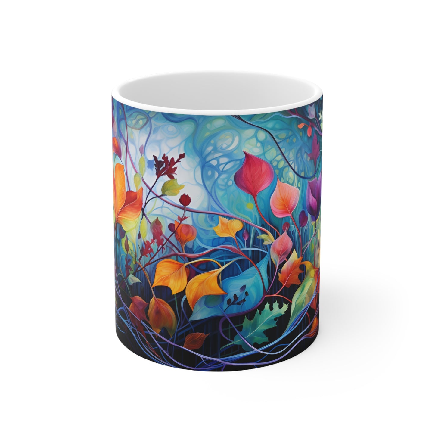 Flower Fantasy Mug - 11pz Ceramic Mug - Sea Siren Mug