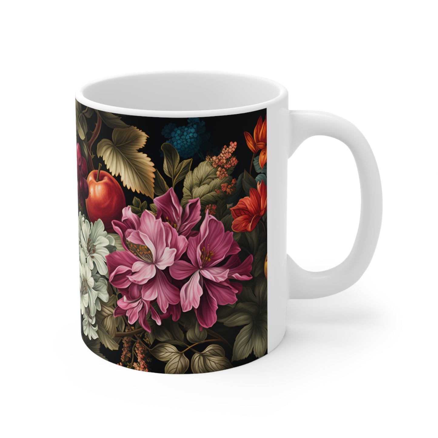 Fruits and Flowers Mug  - 11 oz Ceramic Coffee Mug
