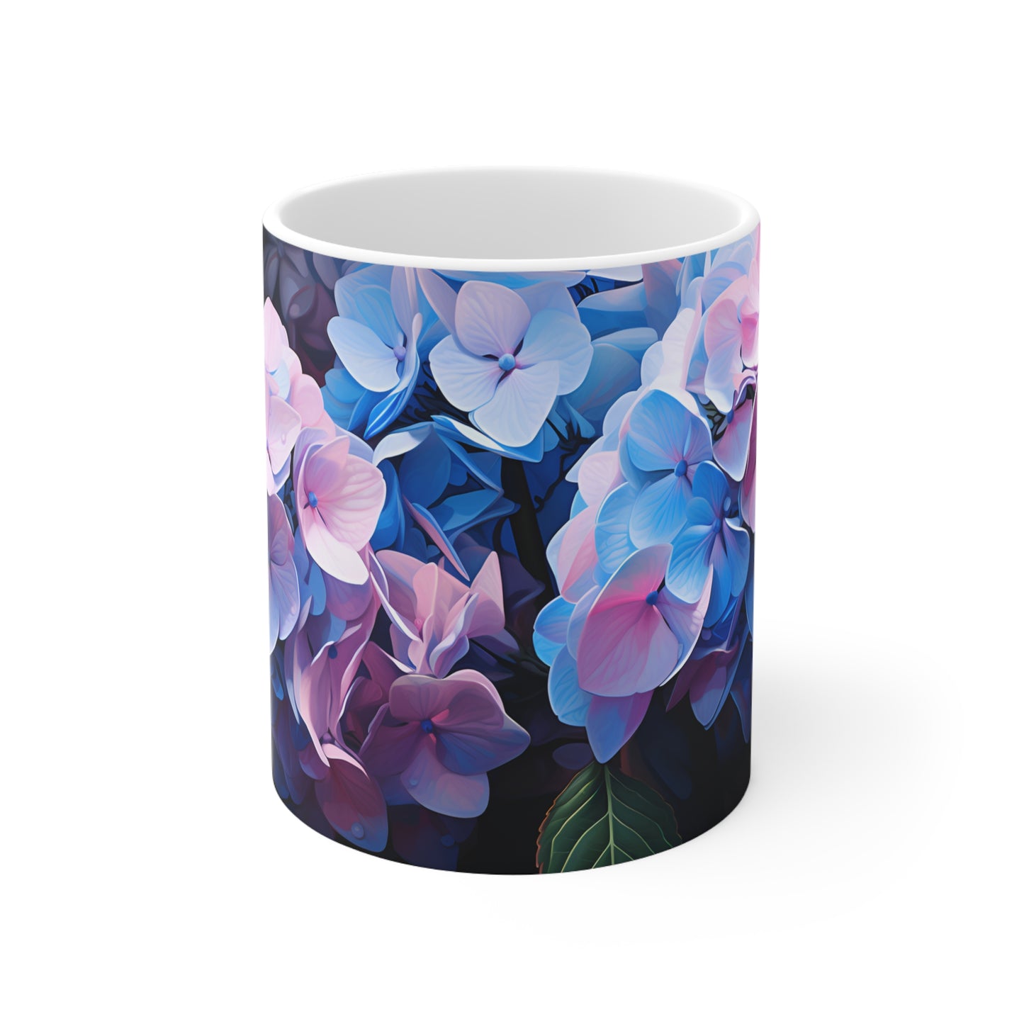 Hydrangea Bloom Mug - 11 oz Ceramic Mug -