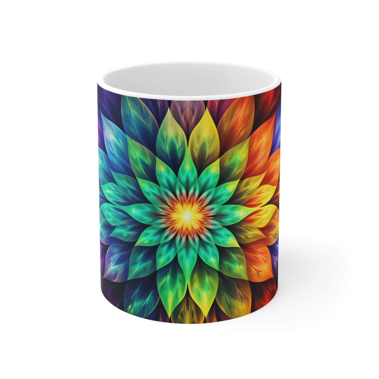 Psychedelic Rainbow Flower Mug