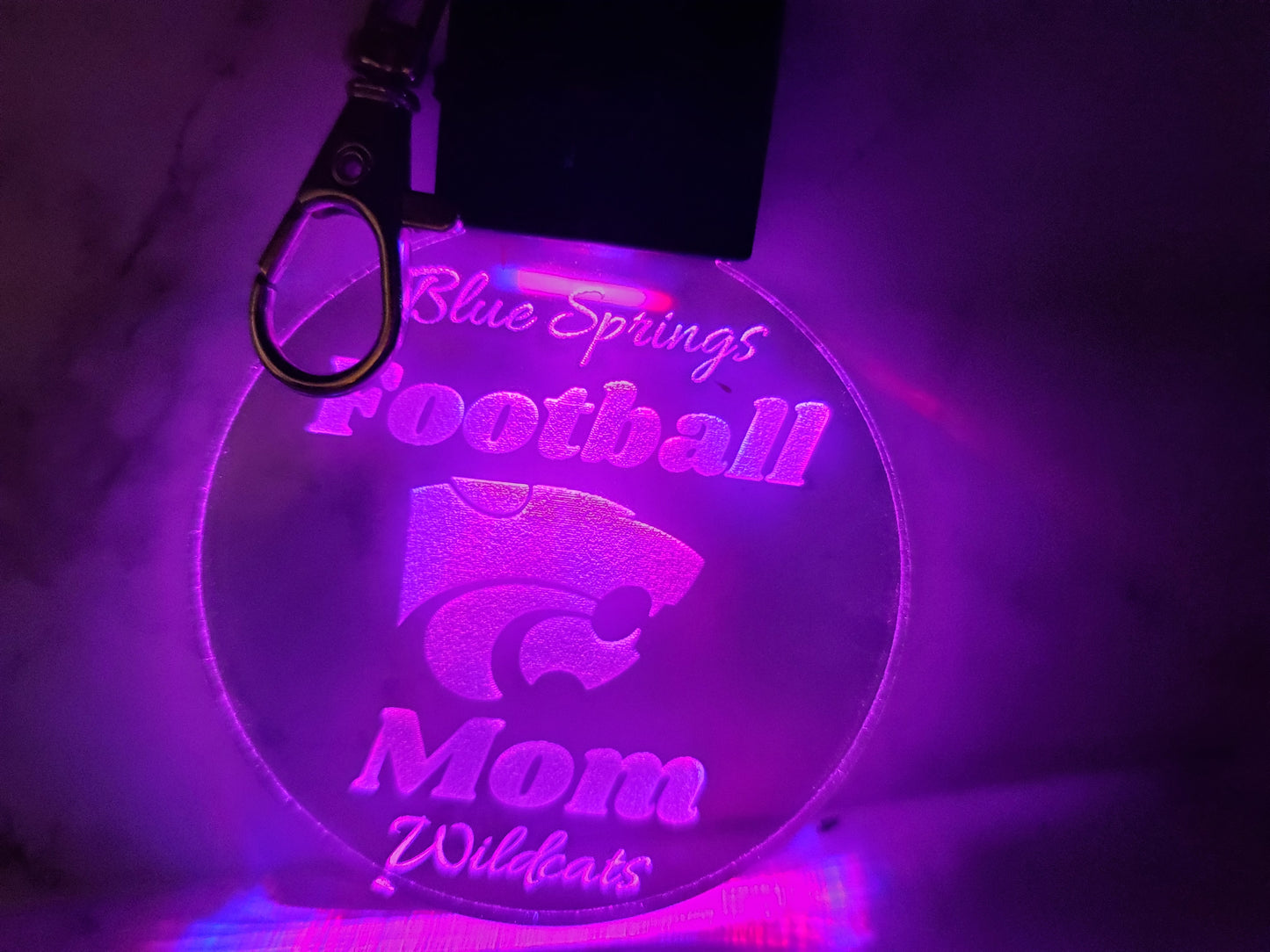 Custom Football Mom Acrylic LED Lanyard