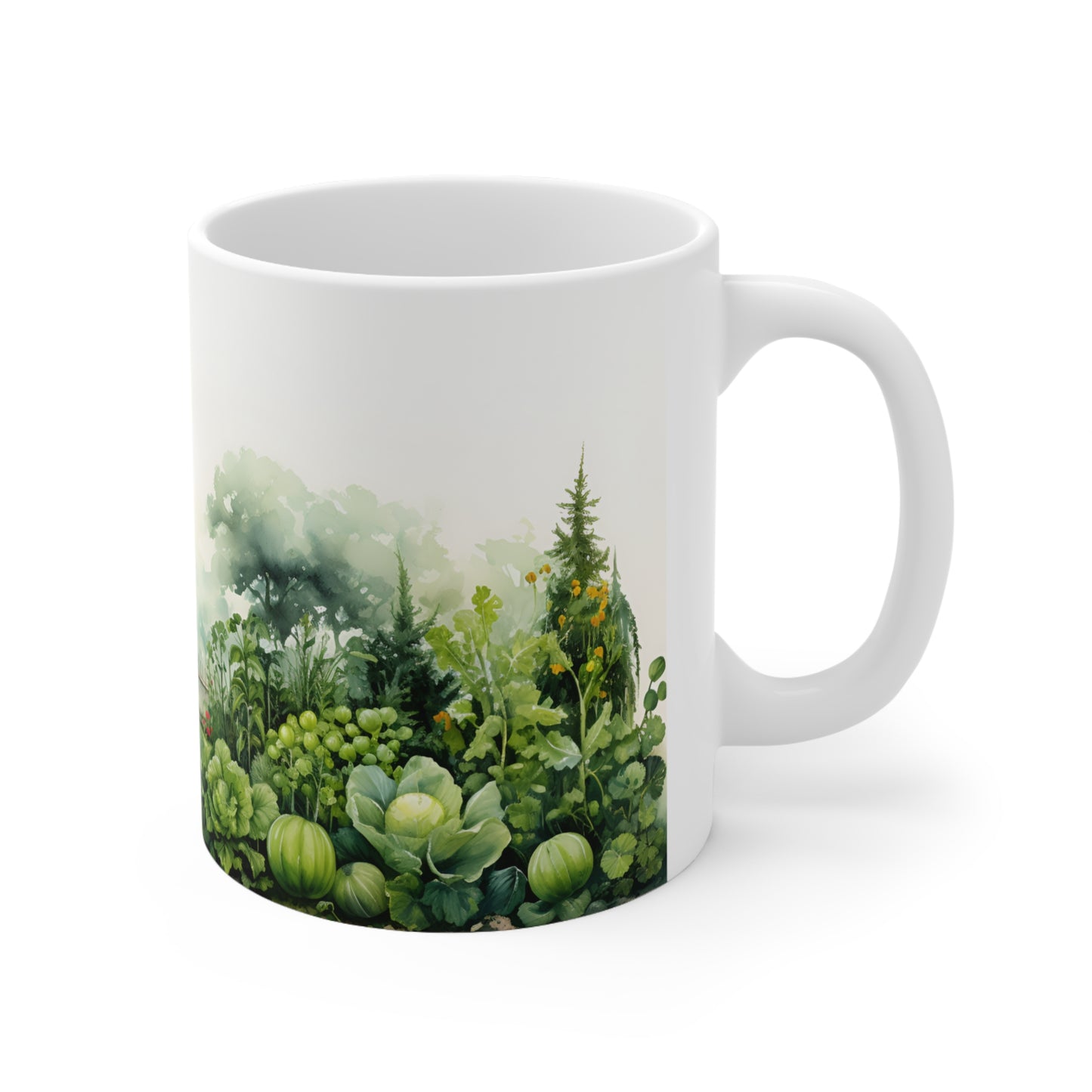 Green Garden Mug - 11pz Ceramic Mug