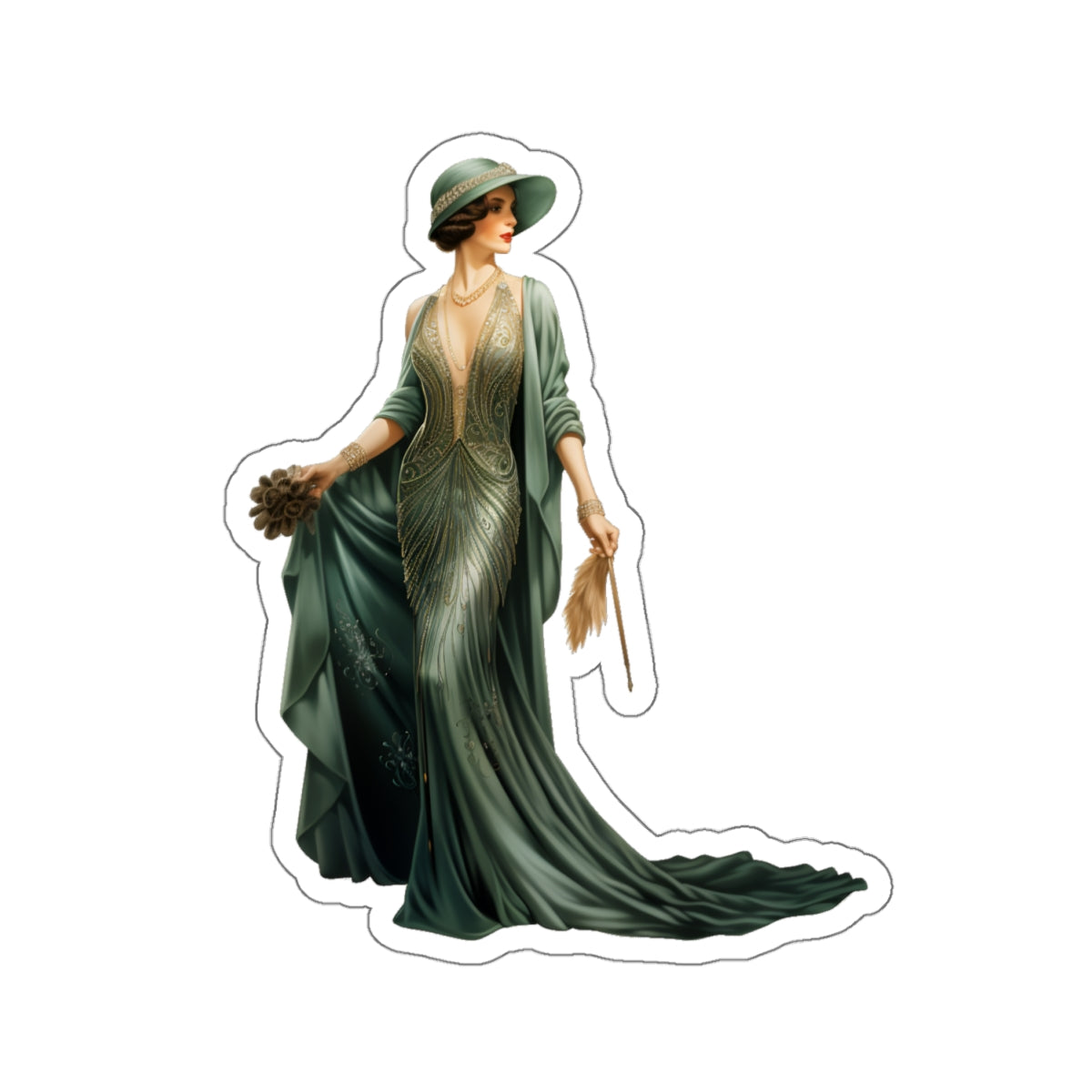 Art Deco Woman Sticker