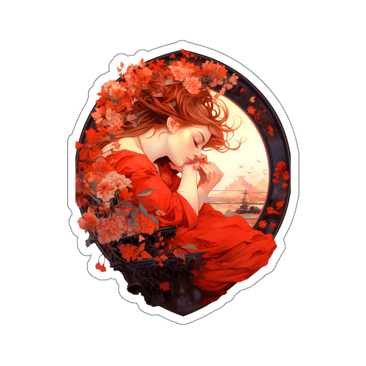 Red Lady Sticker
