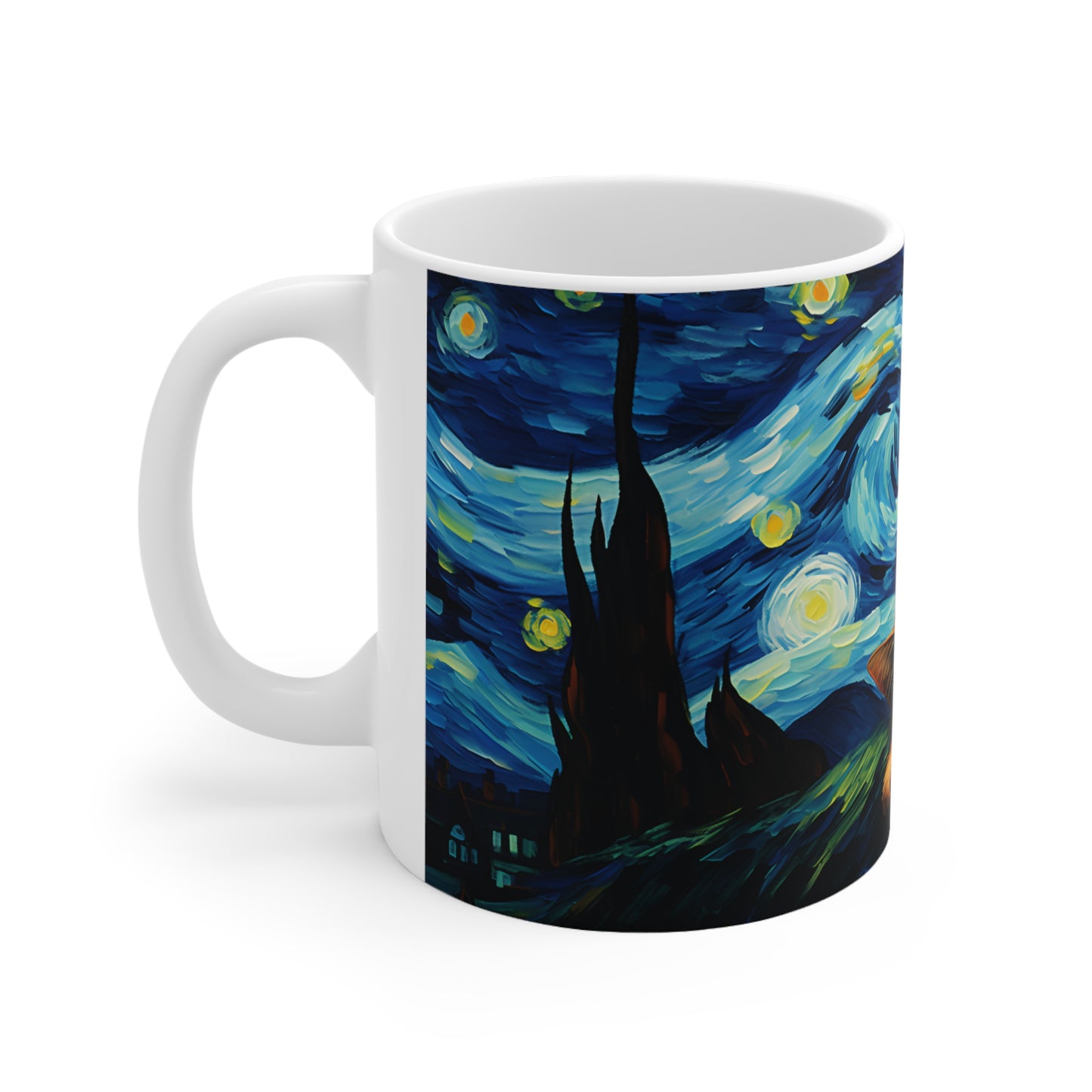 Sleeping Cat Starry Night Mug- 11 oz Ceramic Mug -