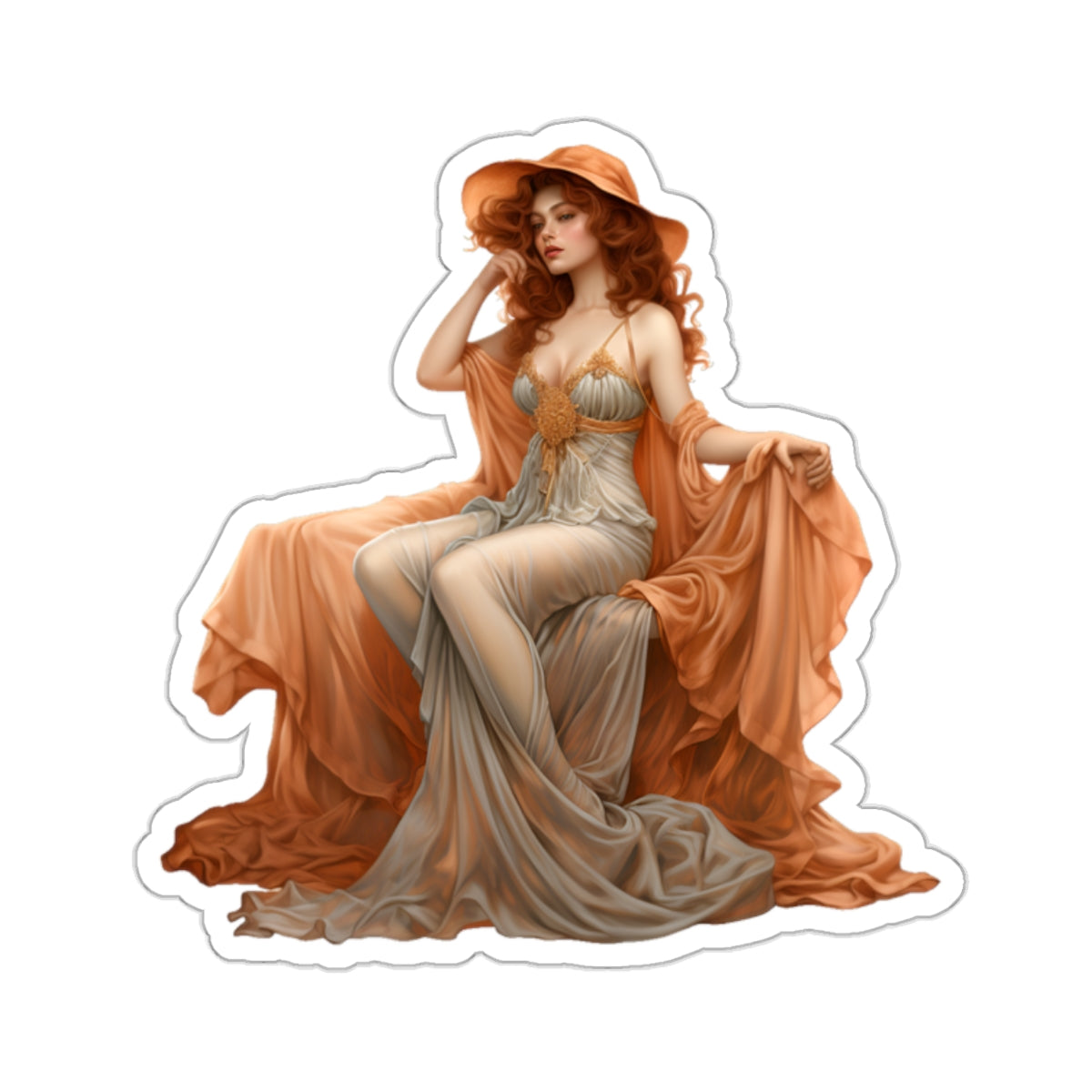 Art Nouveau Woman Sticker