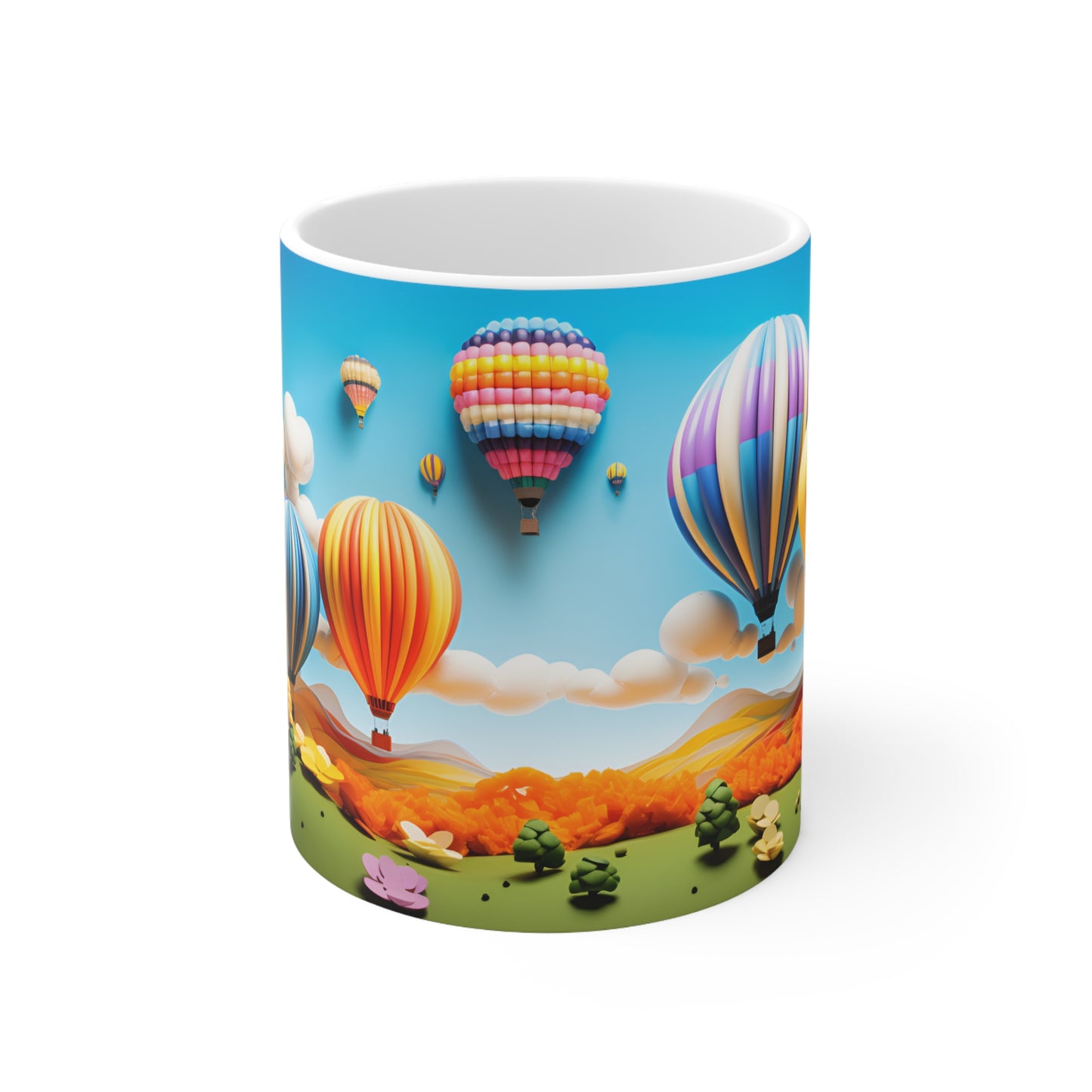 3D Paper Quilled Hot Air Balloon Mug  - 11 oz Ceramic Mug -