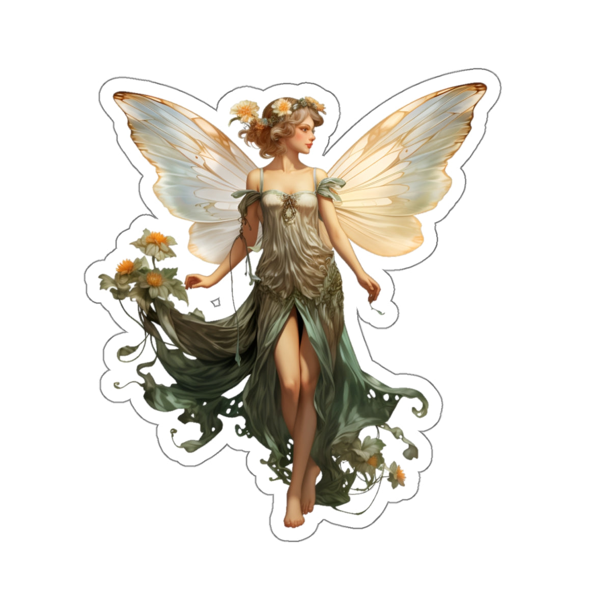 Art Nouveau Fairy Sticker