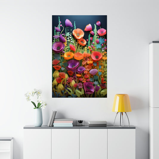 3D Paper Quill Poppy Poster