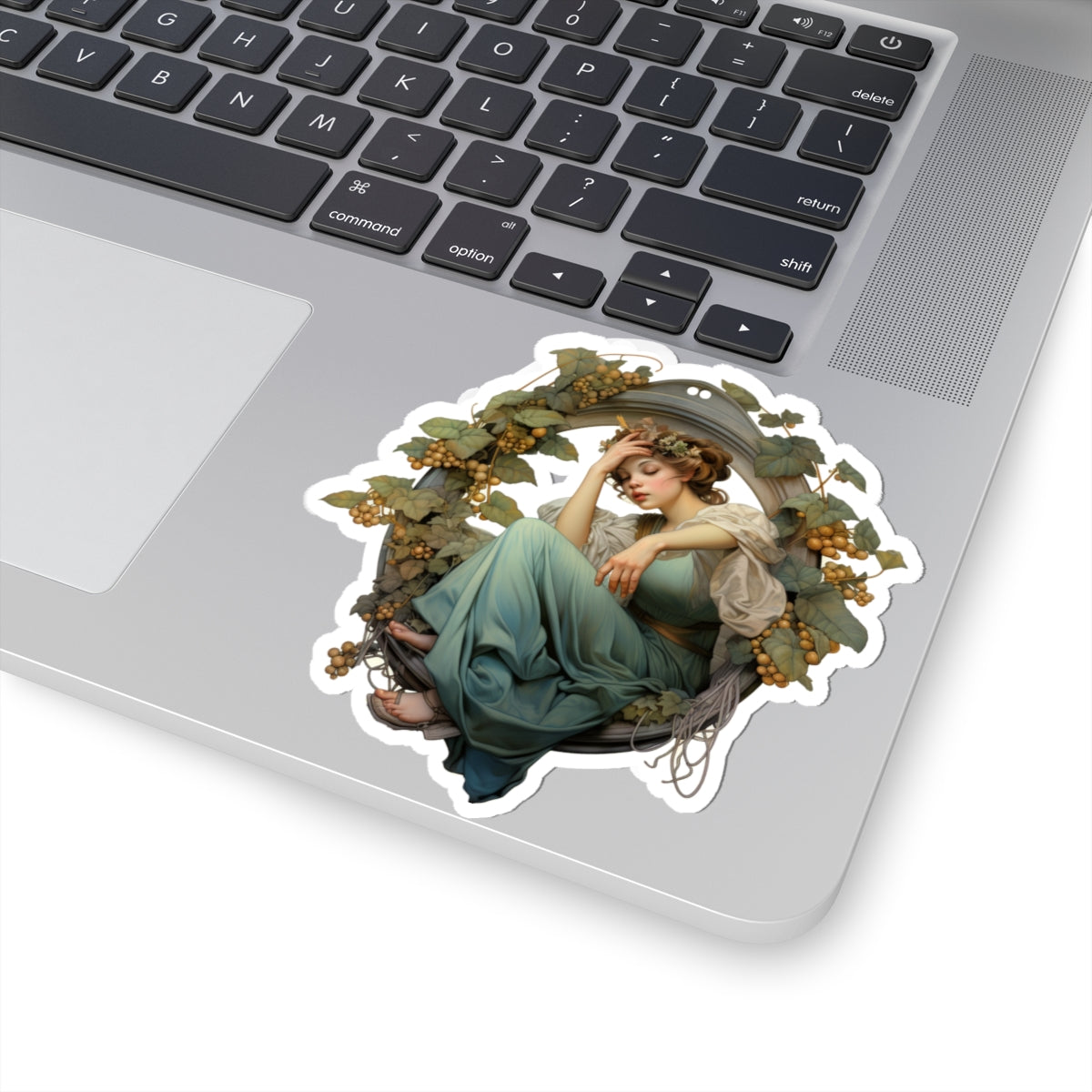 Beautiful Woman with Grapes Sticker