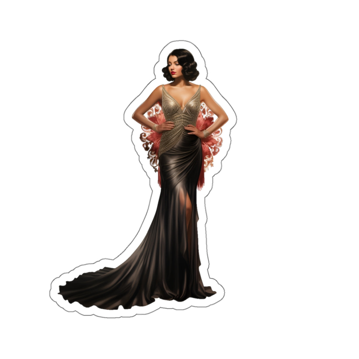 Art Deco Latina Woman Sticker