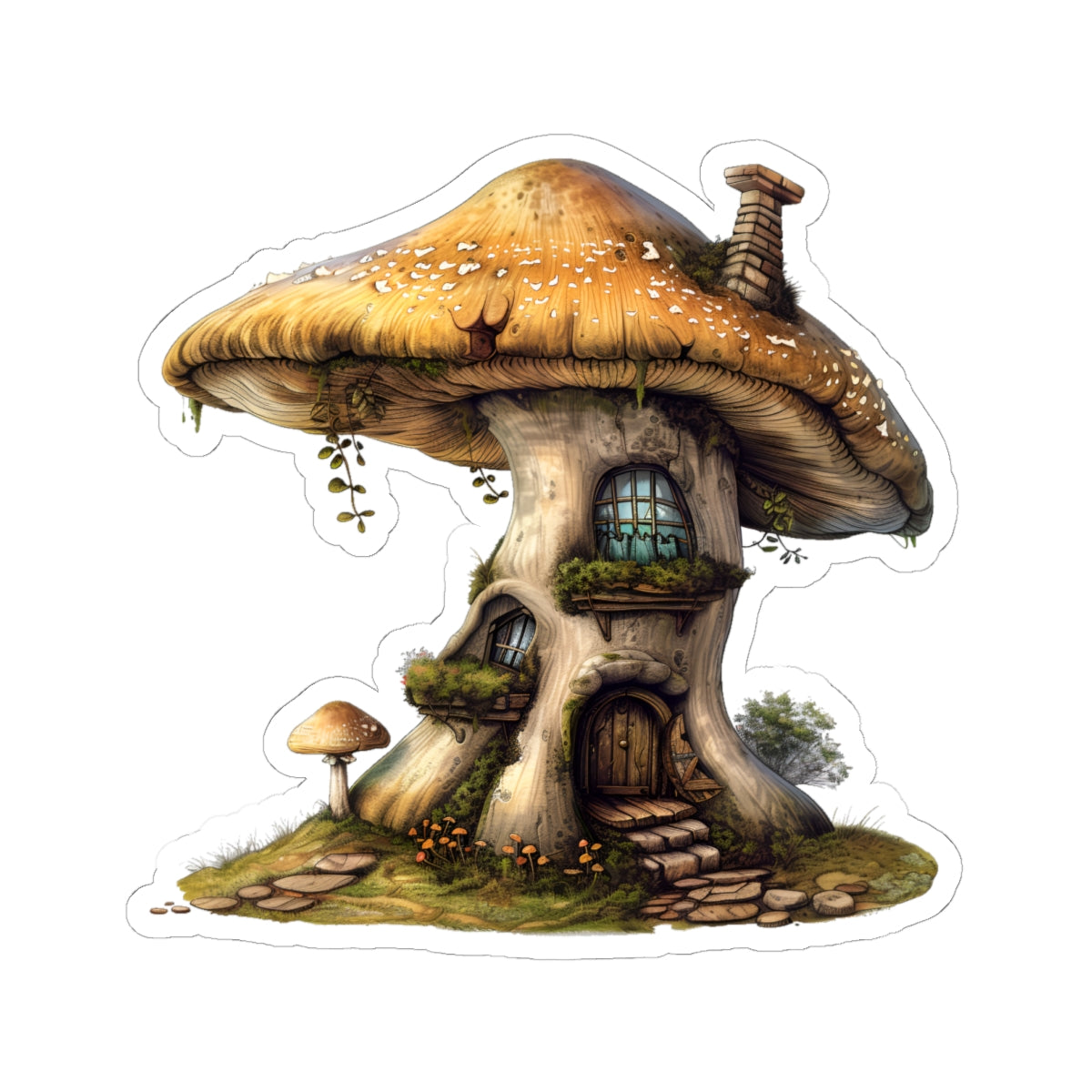 Mushroom House Sticker