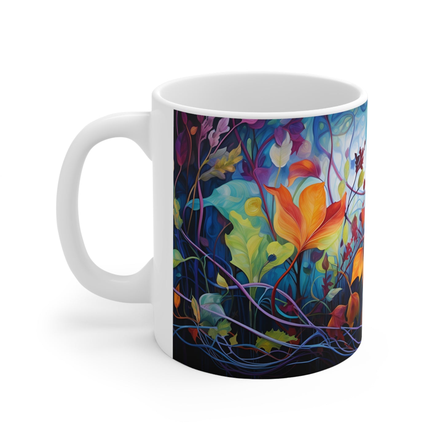 Flower Fantasy Mug - 11pz Ceramic Mug - Sea Siren Mug