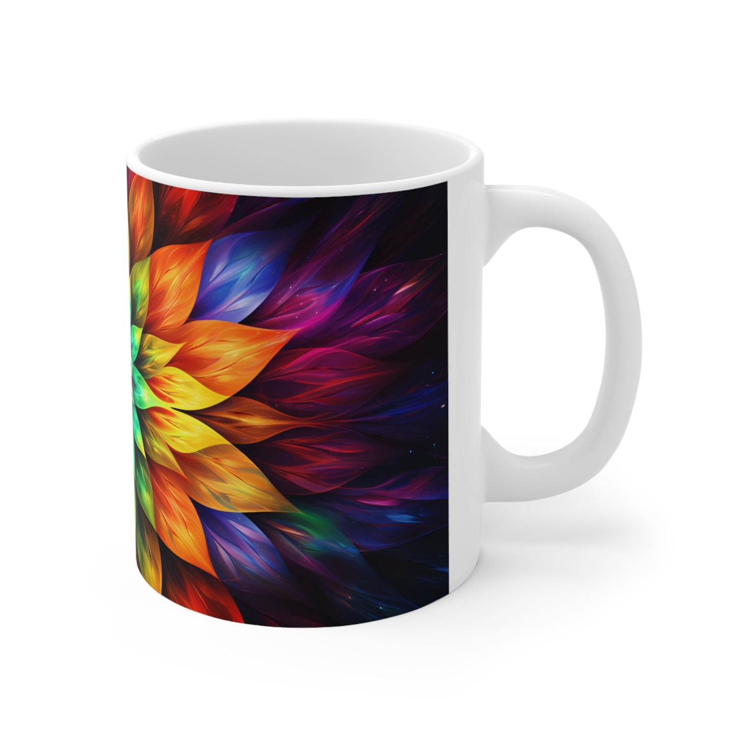 Psychedelic Rainbow Flower Mug