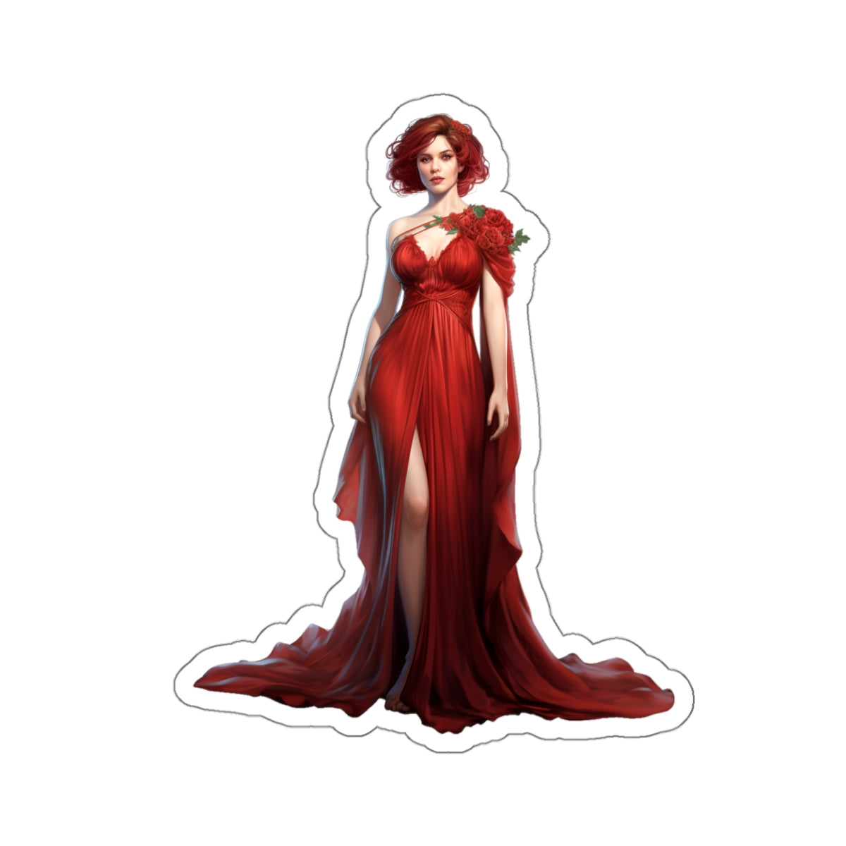 Woman in Red Sticker