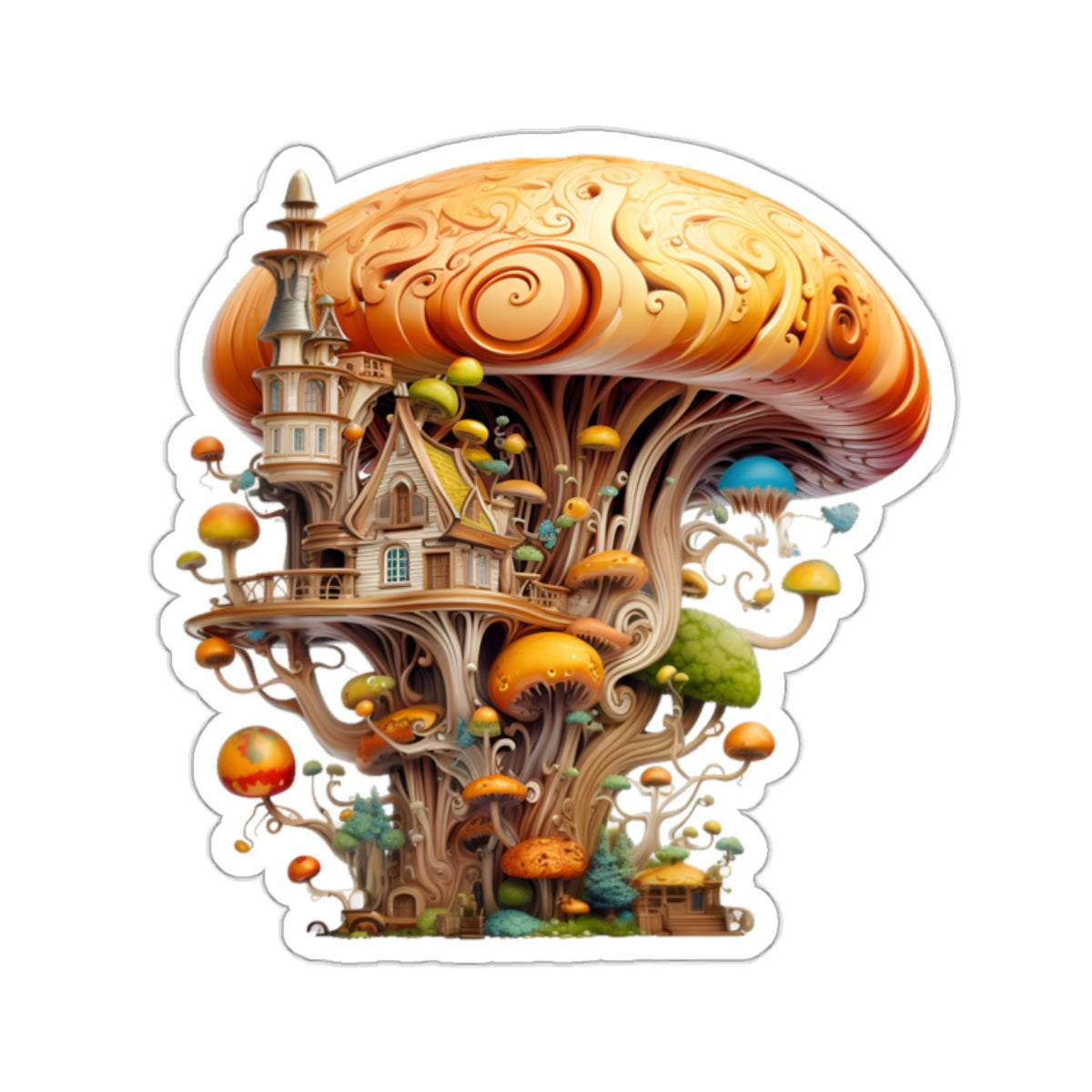 Mushroom House Sticker