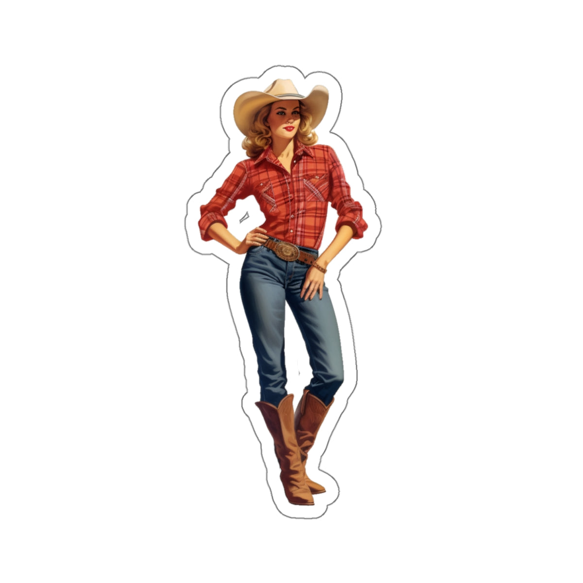 Vintage Style Cowgirl Sticker