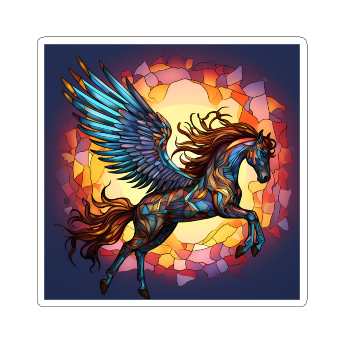 Stained Glass Pegasus Sticker