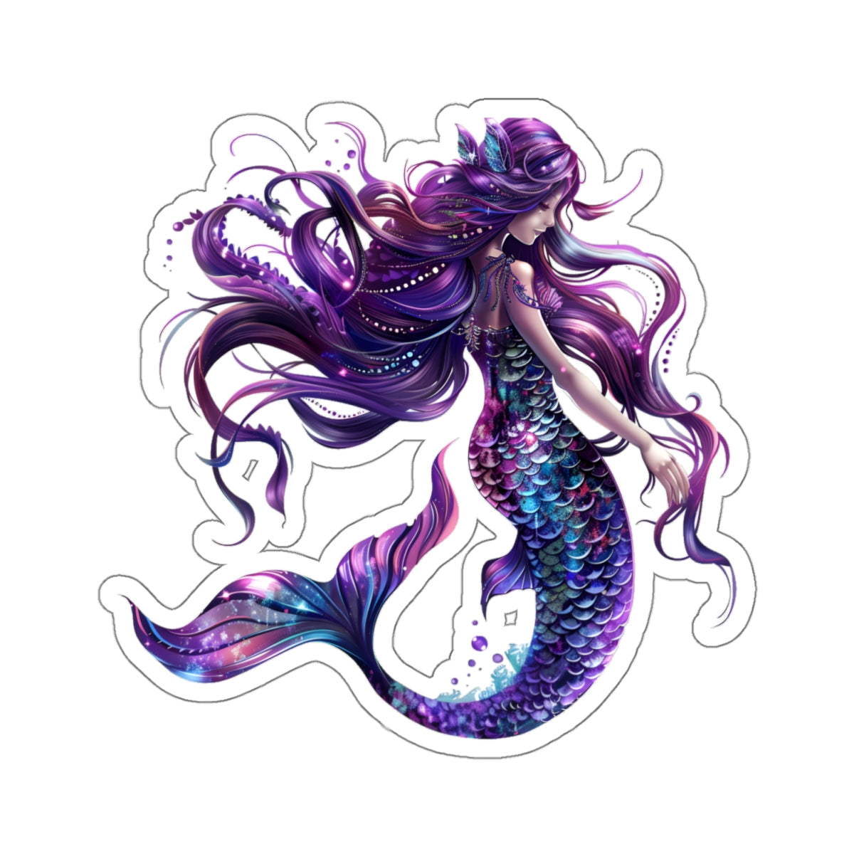 Purple Mermaid Sticker