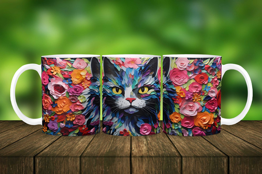 Colorful Cat Painting Mug