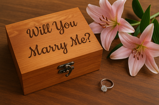 Laser Etched Will You Marry Me Wooden Box
