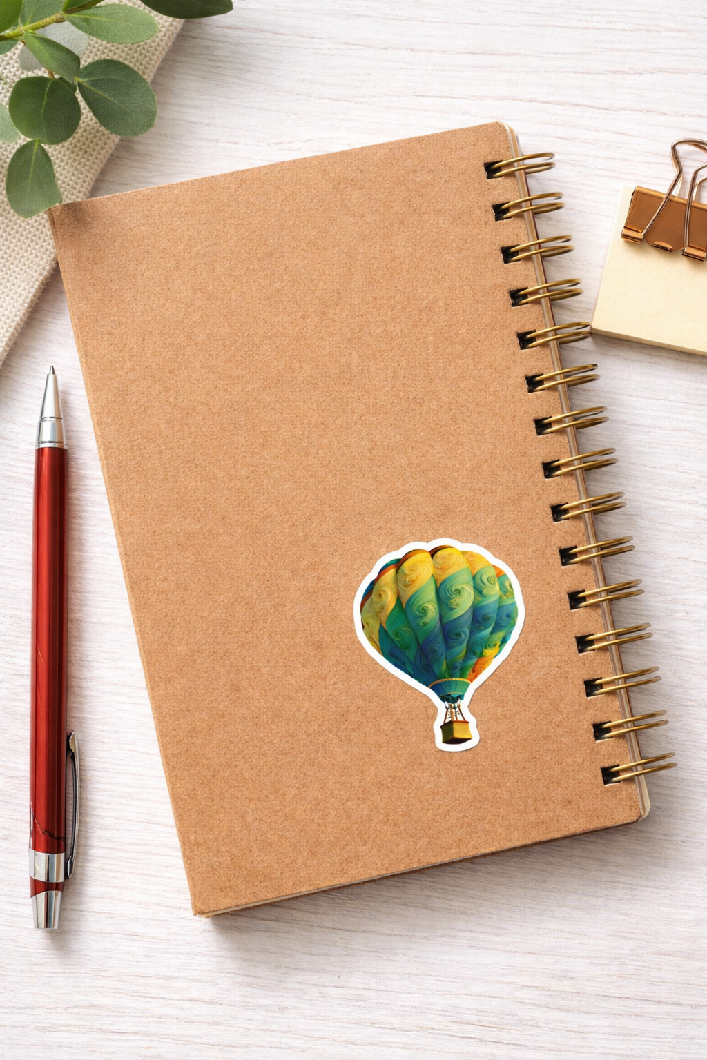 Multicolor Hot Air Balloon Sticker