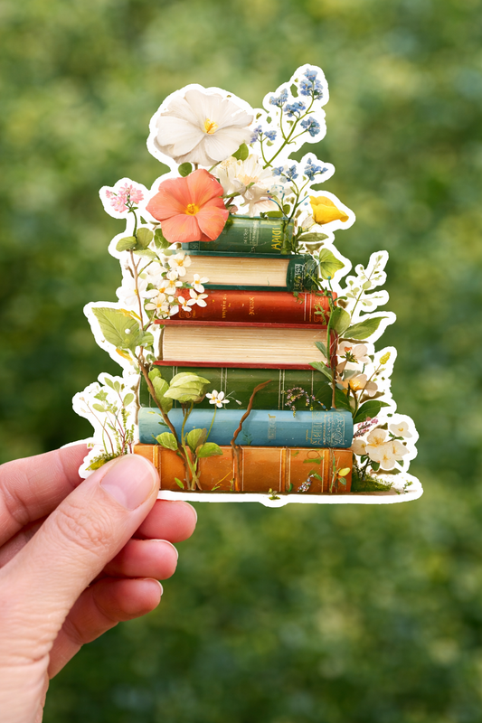 Floral Book Sticker