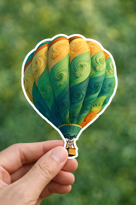 Multicolor Hot Air Balloon Sticker