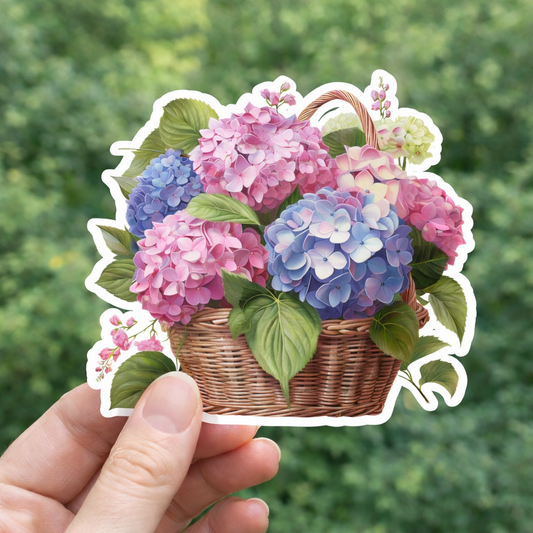 Hydrangea Basket Sticker
