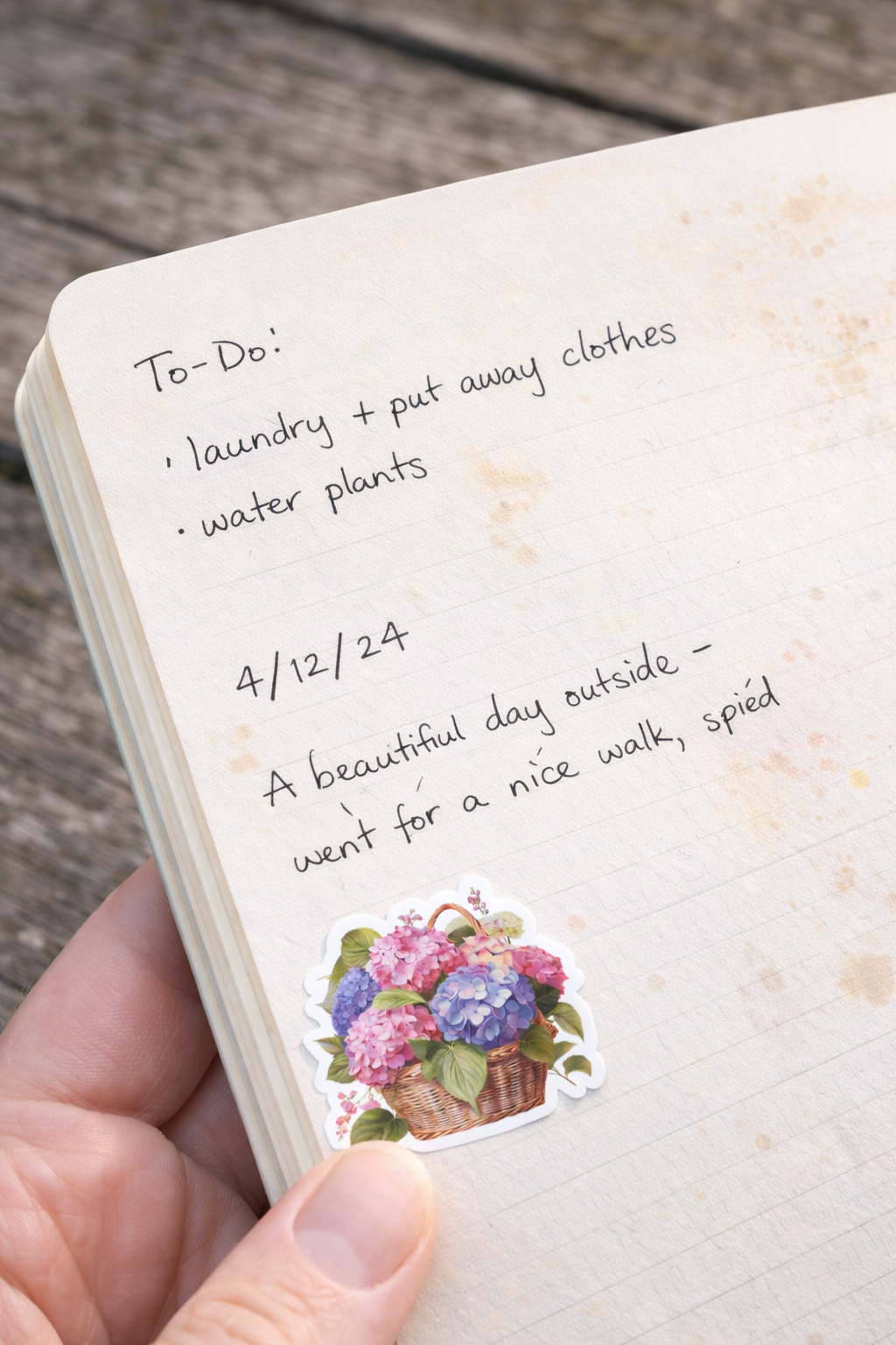 Hydrangea Basket Sticker
