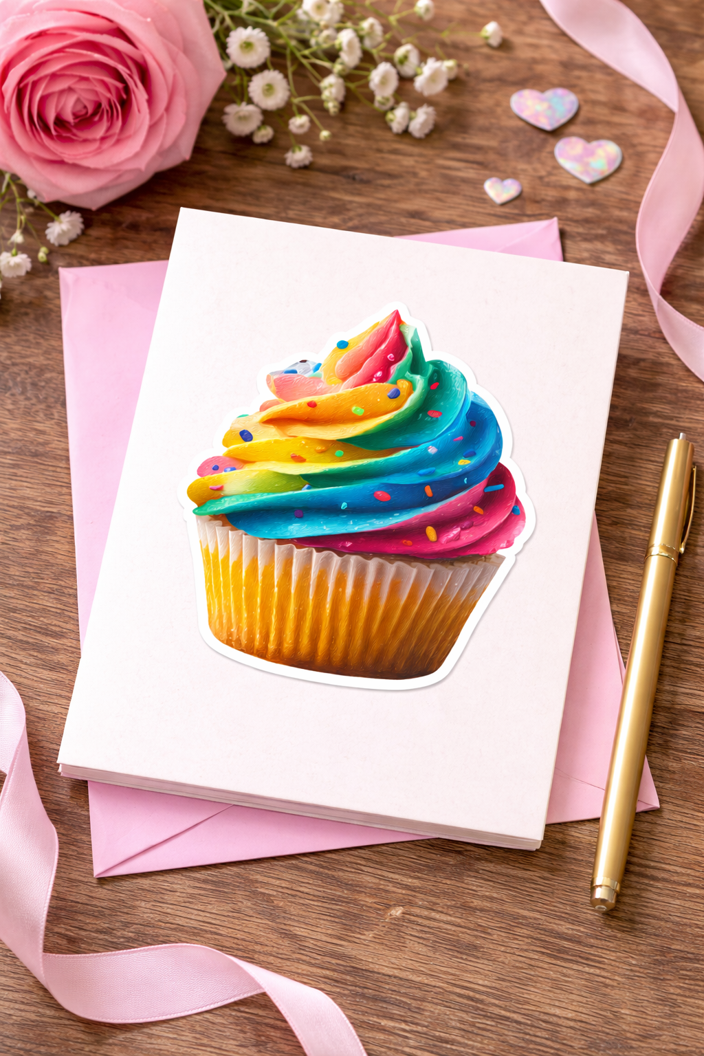 Colorful Cupcake Sticker