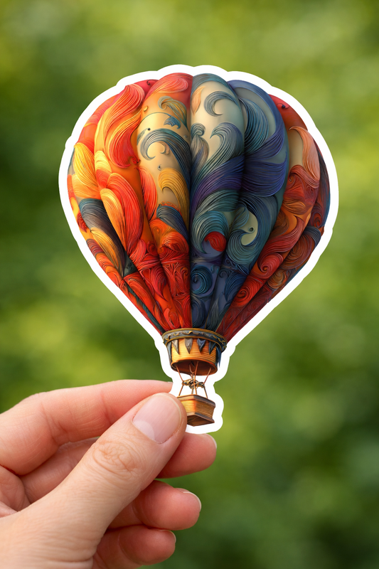 Swirl Hot Air Balloon Sticker