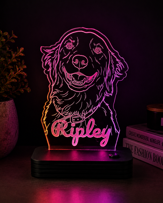 Customized Light-up Pet Art Acrylic LED Sign