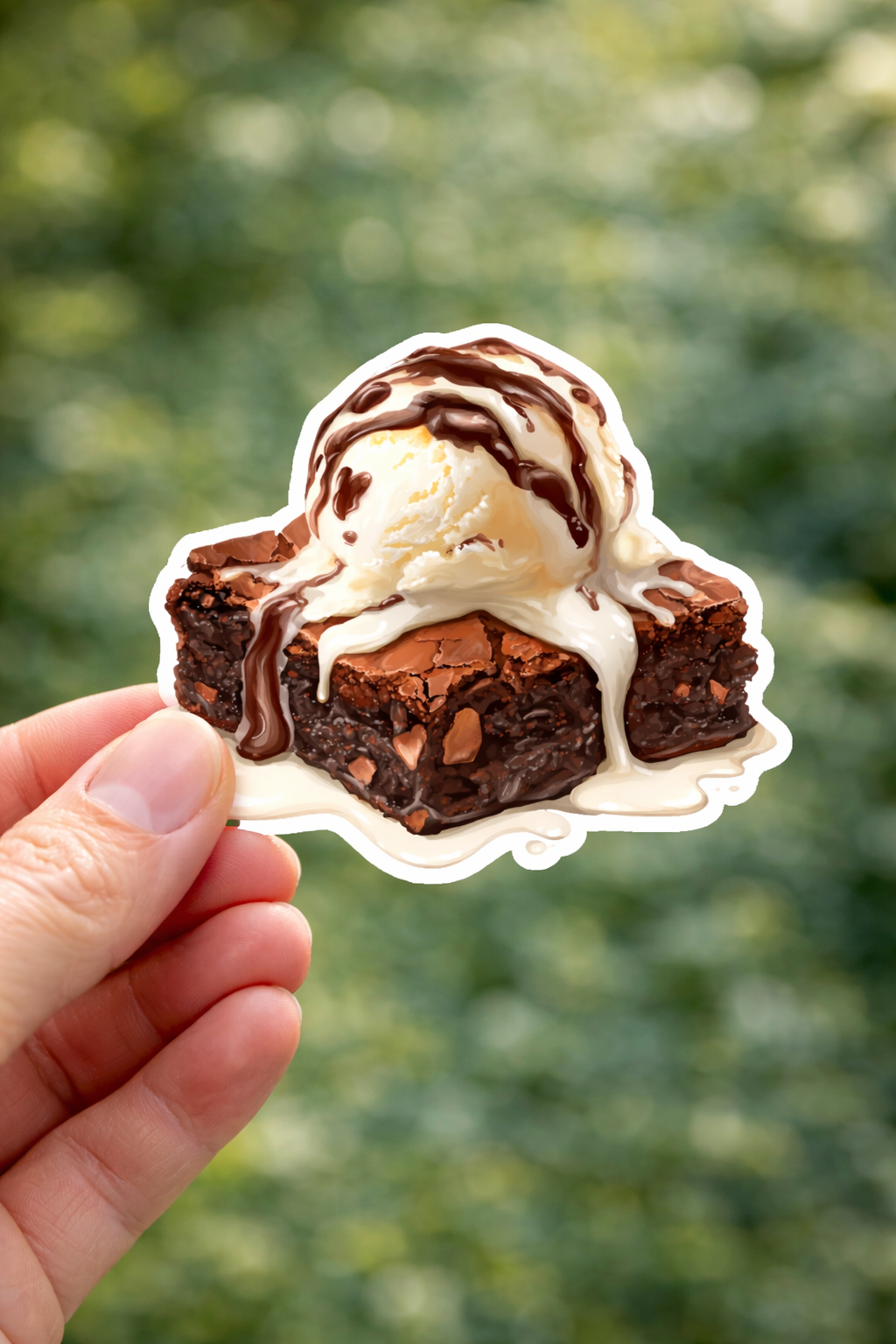 Brownie and Ice Cream Sticker