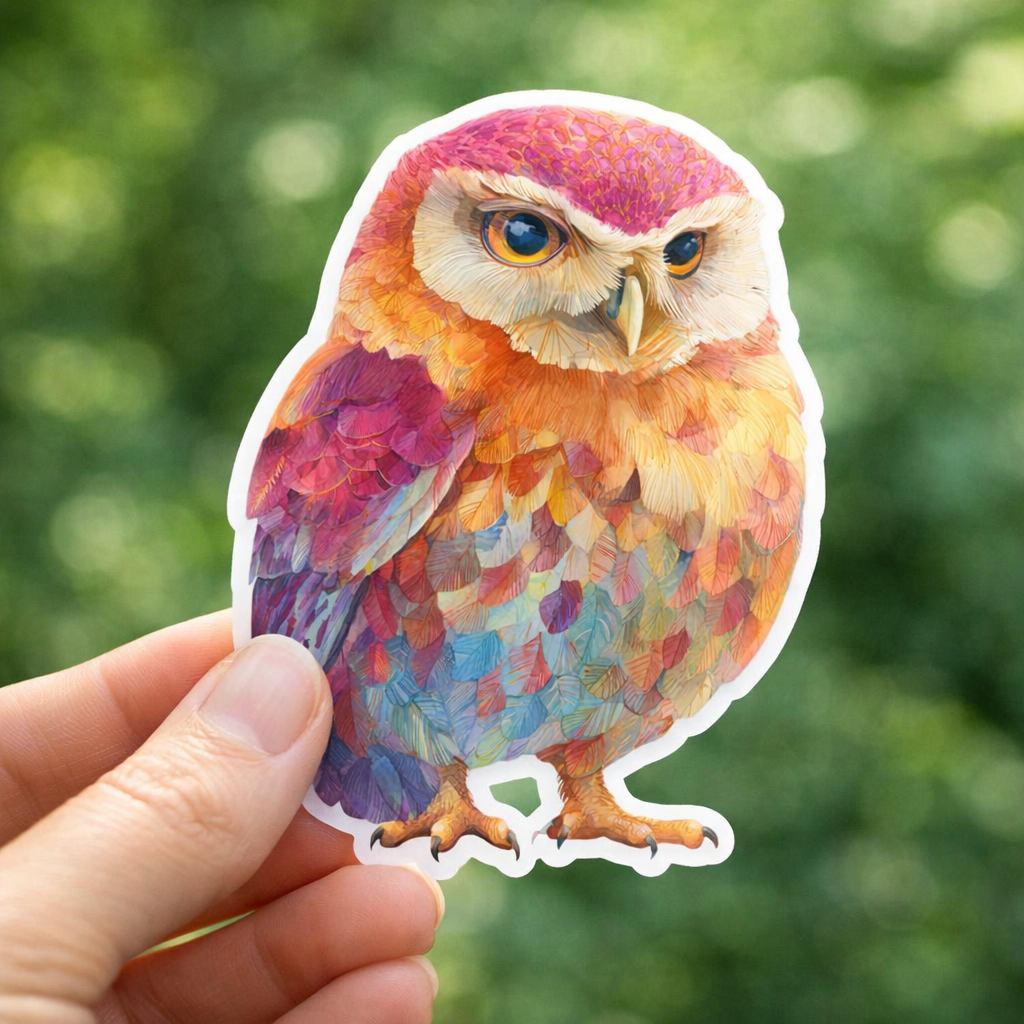 Colorful Owl Sticker