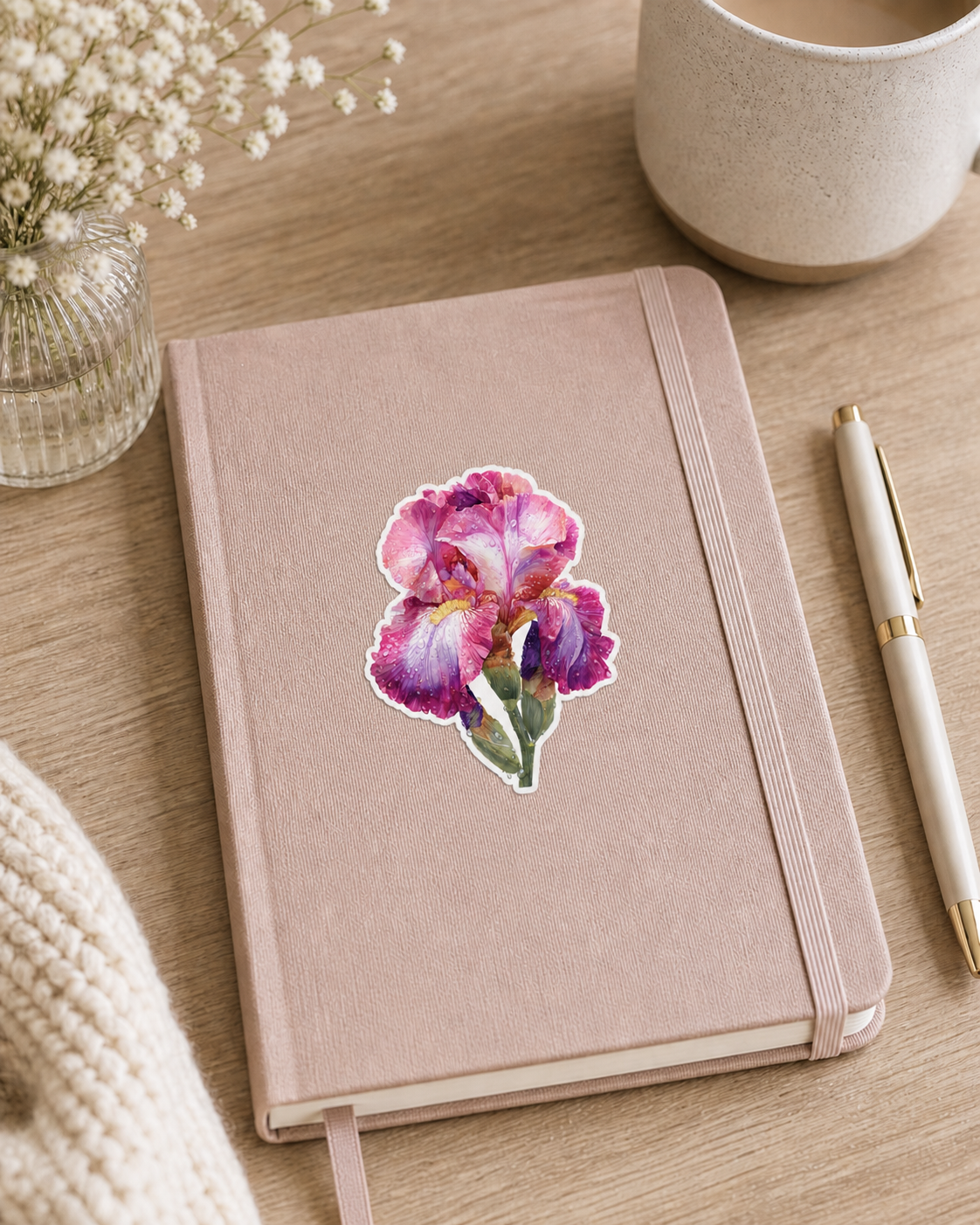 Pink Iris Sticker
