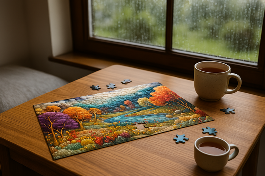 Felted Forest Stream Jigsaw Puzzle (500 or 1000-Piece)
