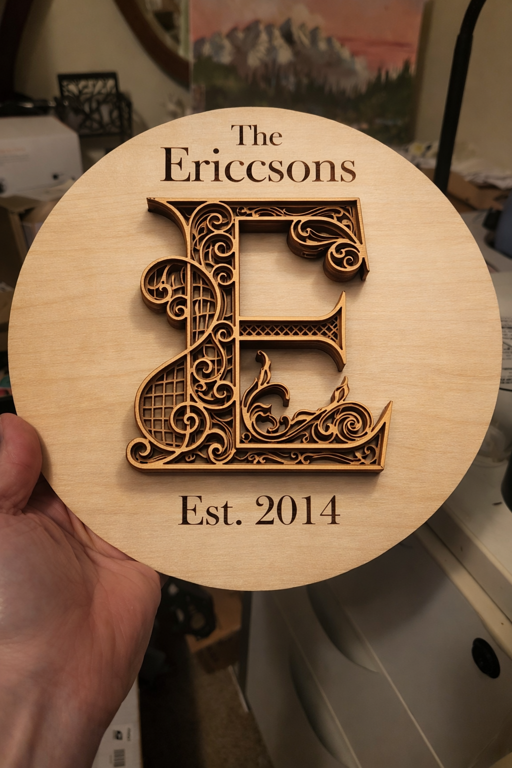 Round Wooden Name Sign